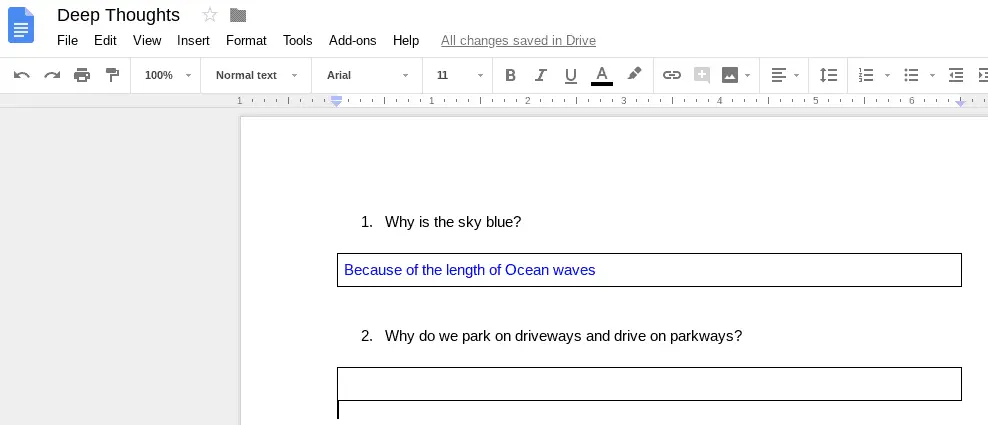 Google Docs Text Box example 4