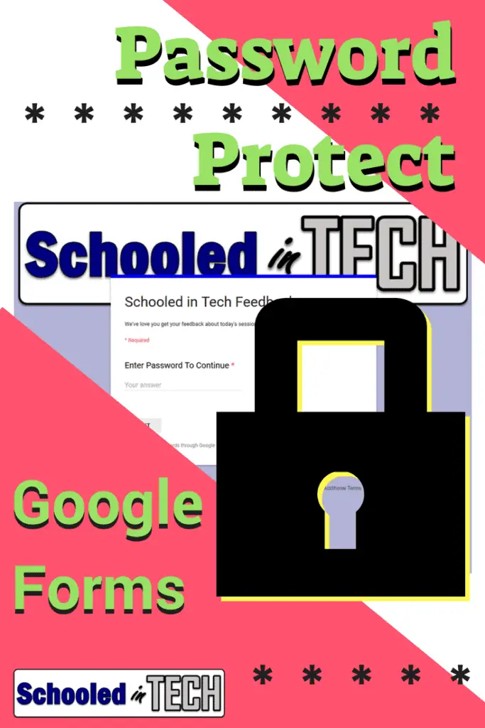 Password Protect a Google Form. Use this tip to easily setup a password or passcode on your Google form so you can control who and when someone fills it out. #gsuite #google #forms #googleforms #password #passcode #school #teacher