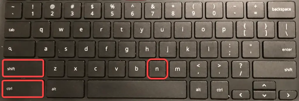 Open a Chrome Incognito window using the keyboard by pressing Ctrl, Shift, N