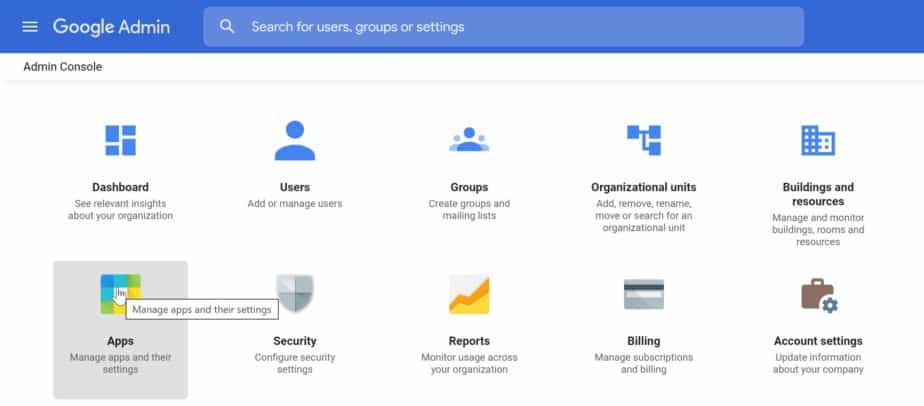 Google Admin Console Apps