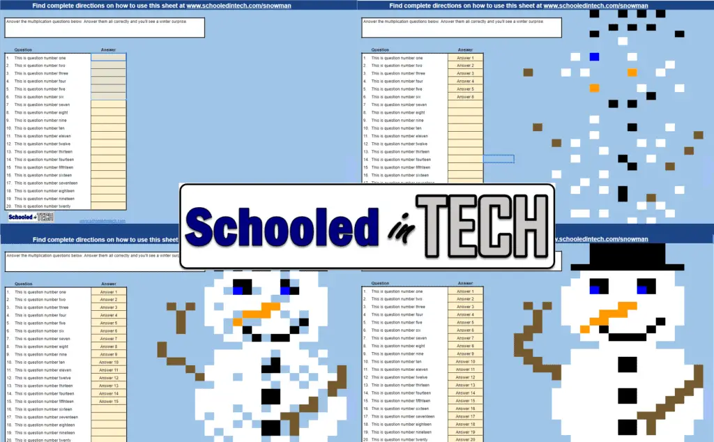 Google Sheets Quiz Snowman Project
